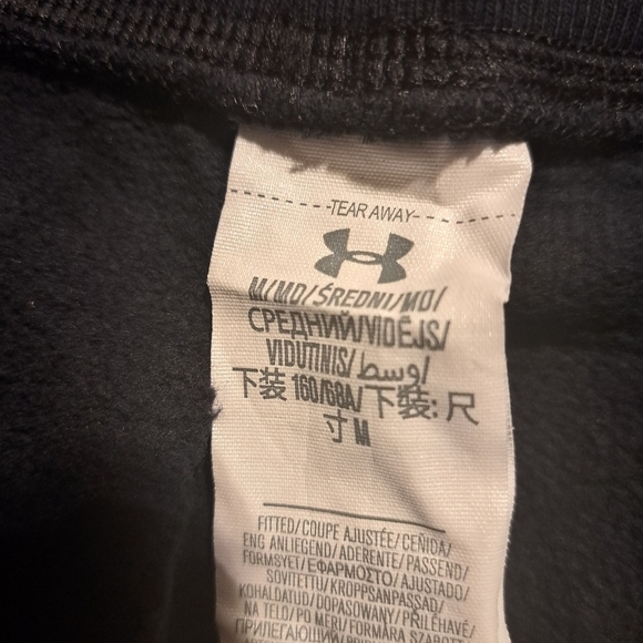 Under Armour men's Medium navy blue sweatpant fabric shorts, VGUC - Picture 3 of 5